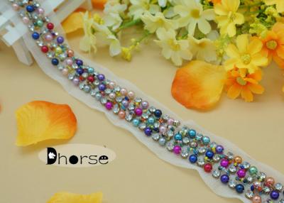 China 100%Handmade Ladies Cothing Sew On Beaded Trim By The Yard With Beads for sale