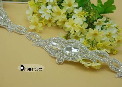 China Iron On Fabric Decorative Rhinestone Beaded Trim For Wedding Dresses for sale