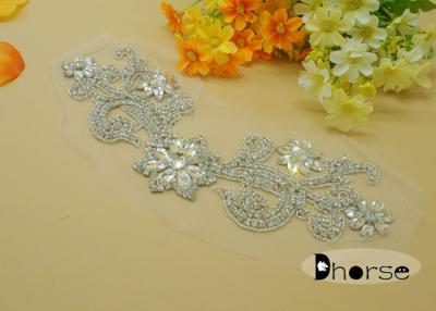 China Flower Design Rhinestone Beaded Applique for sale