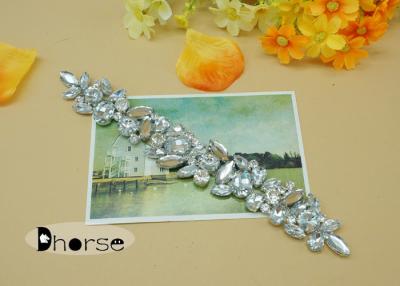 China Flatback Sparkling Glass Stone Rhinestone Ornaments , Wedding Rhinestone Appliques for sale