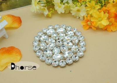 China Sew On Diamante Round Flower Beaded Rhinestone Applique For Wedding Dresses for sale