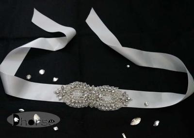 China Wedding Dress Rhinestone Bridal Sash , Rhinestone Wedding Belt for sale