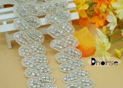 China Iron On Crystal Bridal Rhinestone Applique Trim For Wedding cloth for sale