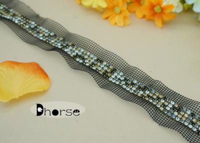 China Bling sewing decorative 4 rows rhinestone trimming for dress for sale