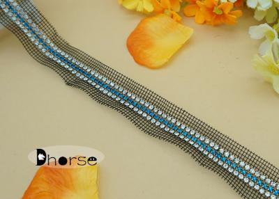 China Shining 3 rows decorative sew on rhinestone trimmings for dresses for sale