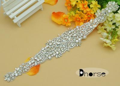 China O cristal de rocha nupcial frisado de prata extravagante novo Appliques o teste padrão para o vestido de casamento à venda