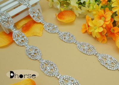 China Custom CZ Diamond Chain Trimming For Wedding Bridal Dresses Decoration for sale