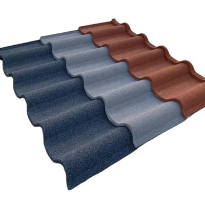 China Corrosion Resistance Colored Stone Coated Metal Tiles For Roof Building Materials for sale