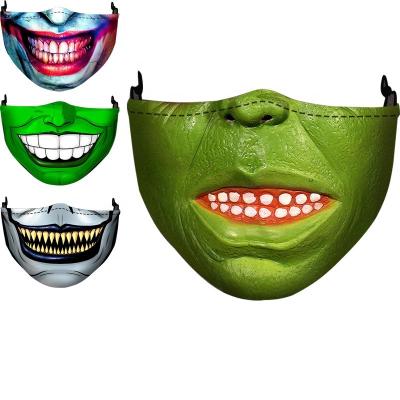 China Halloween Styles Halloween Mask Party Mask 3D OEM Decoration Logo Printed Skeleton Mouth Color Custom Unisex Face Cover Halloween Party Mask for sale