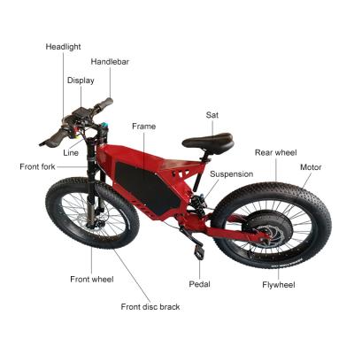 China Steel Electric Mountain Bike 72v 12000W Enduro Ebike 140km/h Off Road ebike in 72v 49ah battery for sale