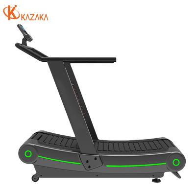 China Woodway Low Price Commercial Body Fit No Power Spret Reviews Non Motorized Manual Curved Fitness Treadmill for sale