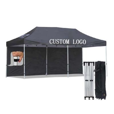 China Black Canopy X12 10X15 Poles Canopy Resistance UV Resistant Marquee Outdoor Events 5 3 x 6 Springs Top Trade Show Tent for sale