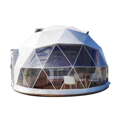 China UV Resistance 6M 10m Pvc Geodesic Dome Tents Cheap Outdoor Glamping Crystal Cdome Shaped Camping Tourism for sale