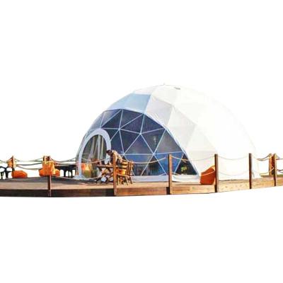 China Hot Sale 10mx10m 15m 20m Resistance PVC Geodesic Dome Glass Dome Tent UV Clear Luxury Geodesic Dome Platform DIY Aluminum Alloy or 1 Steel Set for sale