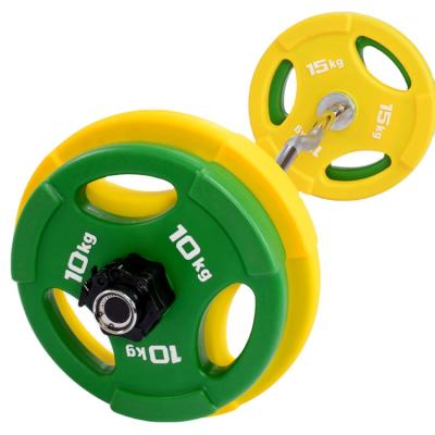 China Eco-Friendly Manufacturer Supplier Lifting Rubber Coated Steel Barbell Weight Bumper Plate for sale