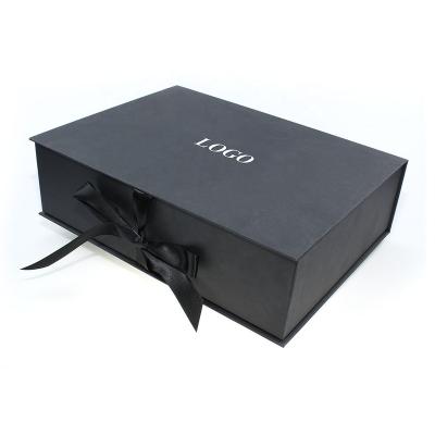 China High Quality Handmade Black Book Shape Gift Box With Ribbon Closure for sale