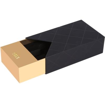 China Handmade Unique Black Perfume Drawer Gift Box with EVA Insert for sale