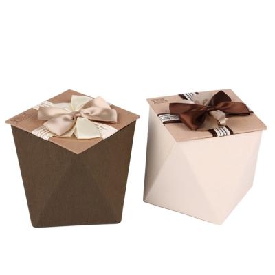 China Handmade Uniquely Shaped Textured Paper Decorative Gift Box With Lid for sale