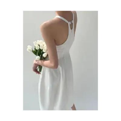 China Breathable Custom Logo High Quality White Dress Women'S Clothing Elegant Dress Official Dresses For Ladies for sale