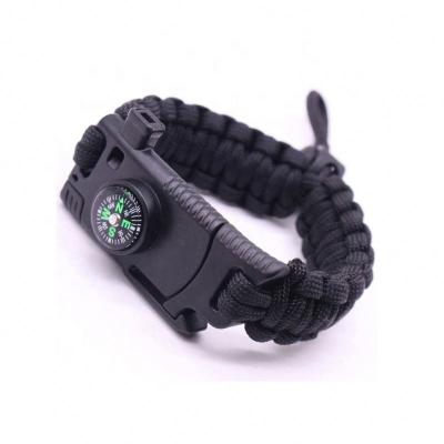 China Survival Gear When Go 5 Camping Multifunction In 1 Survival Gear Escape Bracelet Flint&Whistle& Outdoor Camping Factory Outdoor Survival Tools for sale