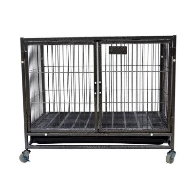 China Modern Designer Cheap Viable Large Custom Heavy Duty Iron Metal Wire Puppy Cages Indoor Outdoor Used Cages With Wheels for sale