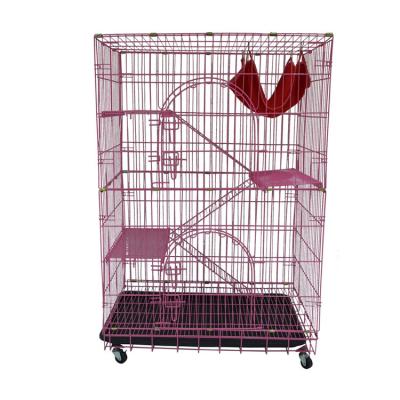 China Sustainable Welded Wire Mesh Pet Cage With Wheels For Cats for sale