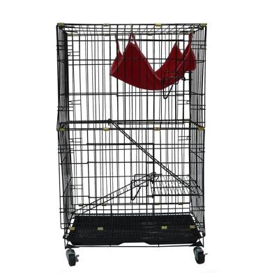 China New Powder Coating Iron Wire Design Three-Layer Cat Pet Store Cages Sale for sale