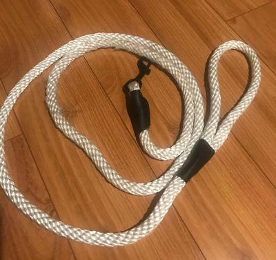 China Logo Printed White Nylon Solid Braided Leathers Black Pet Traction Rope For Dog for sale