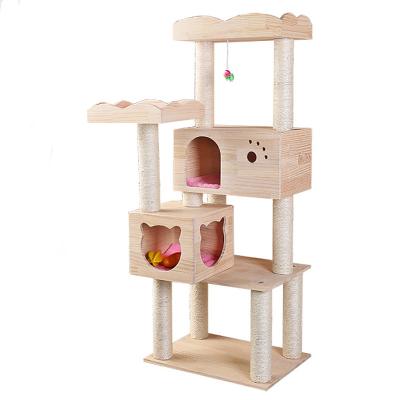 China Outdoor And Indoor Luxury Design Cheap Sustainable Pet Wood Cat House for sale