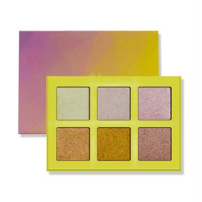 China Waterproof Makeup Cosmetics Pressed Glitter OEM 6 Color Highlighter Bar Private Label Highlighter Palette for sale