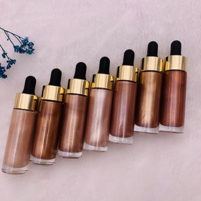 China Waterproof No Logo Liquid Highlighter Drops Private Label Face Body Highlighter for sale