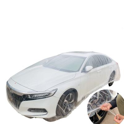 China Good Car Disposable Clear Plastic Rain Cover Outdoor Waterproof And Sun Protection Garage Cover Transparent Cover for sale