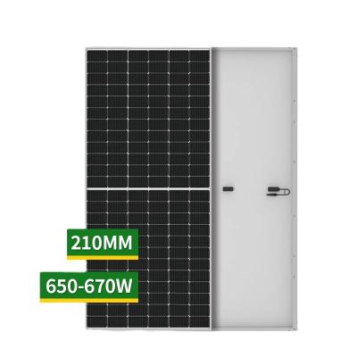 China Solar Power System Manufacturer Solar Panel Half Cells 650w 660w 670w Bifacial Solar Panel For Housing Price for sale