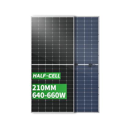 China Solar Power System Green Solar PV Half Cut Mono Crystalline Solar Panel 640W 645W 650W 655W 660W Half Cell Mono Crystalline Solar Panel for sale