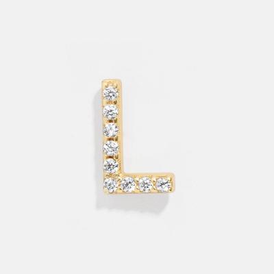 China Cute Xiqi Alpha18K Gold Plated 925 Sterling Silver Single Alpha Earring Initial Ear Studs For Girls Women for sale