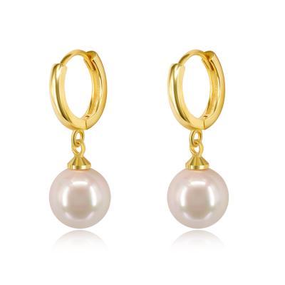 China Xiqi TRENDY design s925 8-9mm sterling silver white fashion drop pearl earrings for sale