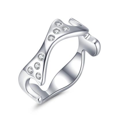 China High Quality Customized Ring CLASSIC from Xiqi Logo Jewelery Infinity Band Diamond 925 Sterling Silver Marry Me Engagement for sale