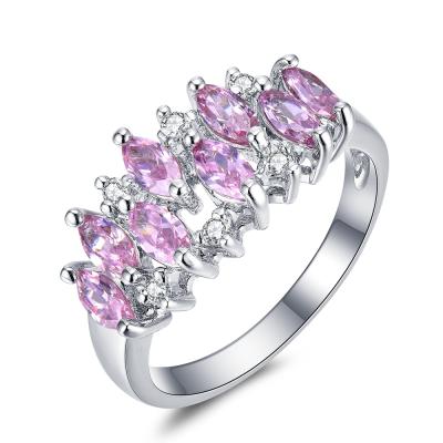 China Christmas CLASSIC Ring Natural Mystic Rainbow Halo Ring With Pave Cz Simulated Diamond For Girl Women Party by Xiqi for sale