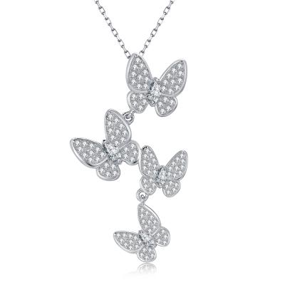 China Latest Design Romantic Animal Butterfly Xiqi Pendant 925 Sterling Silver Necklaces For Women for sale