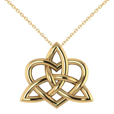 China Hot Selling Xiqi Pendants 925 Sterling Silver Necklace Celtic Heart Trinity Pendant Wholesale FASHIONABLE Knot for sale