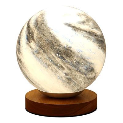 China New Birthday Gift Bedside Decoration LED Night Light Industrial Creative Planet Glass Table Lamp for sale