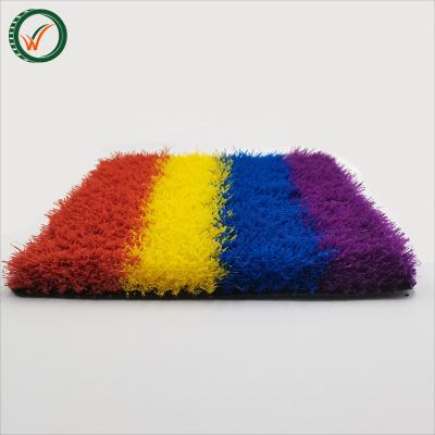 China Balcony Home/Hotel Wedding 25mm 35mm Height Colorful Rainbow Running Track Artificial Turf Grass Football/Golf/Garden/Lawn for sale