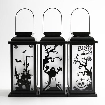 China Portable Party Halloween Carnival Halloween Candle Flame Lantern Decoration Props Ornaments Pumpkin Lantern for sale