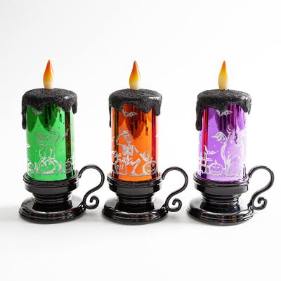 China Hot Selling Plastic Lantern Halloween Decorations Plastic Bat To Candle Led Lights for sale