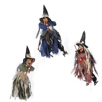 China Halloween Decoration Halloween Hanging Bar Hanging Witch Broom Haunted House Decoration Props Charms for sale