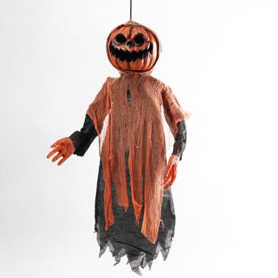 China Festival Decoration Props Haing Pumpkin Ghost Decoration Animated Props Halloween Animatronic for sale