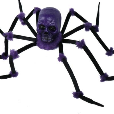 China Black Horrible Fluffy Plush Imitate Big Hairy Spider Brains Funny Tricky Toys Halloween Decorations Party WPS for sale