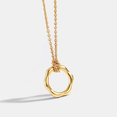 China 2021 Bohemia Jewelry 14K Gold Plated Ball Chain Necklace Simple Circles Pendant Necklace for sale