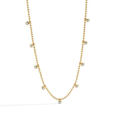 China 2021 CLASSIC mini fashion ball chain ctystal jewellry necklace for women for sale