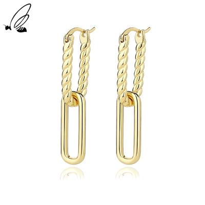 China FASHIONABLE Jewelry 925 Fine Silver Wire Double Circle Drop Earrings Jewelry For Women for sale